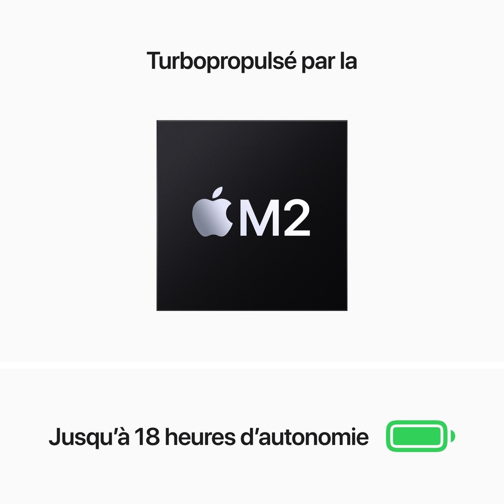 French 13-inch MacBook Air: Apple M2 chip with 8-core CPU and 8-core GPU, 256GB - Midnight