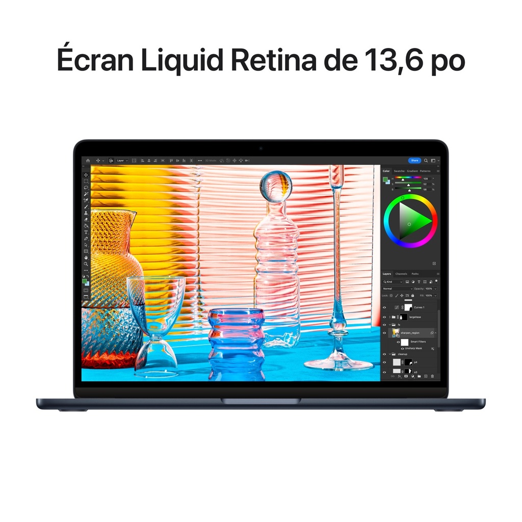 French 13-inch MacBook Air: Apple M2 chip with 8-core CPU and 8-core GPU, 256GB - Midnight