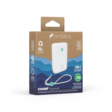 Nimble CHAMP Grey 10,000 mAh Portable Charger - Charcoal