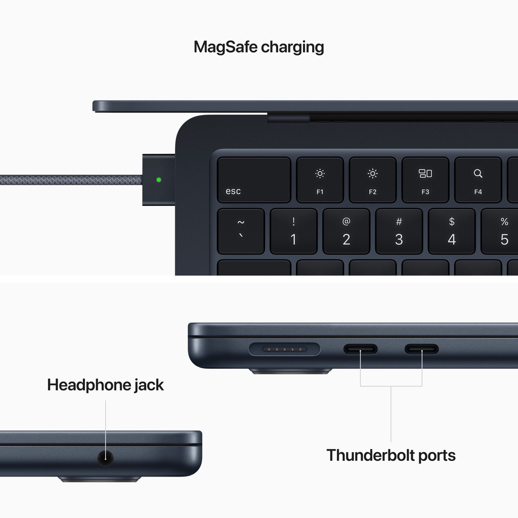 13-inch MacBook Air: Apple M2 chip with 8-core CPU and 8-core GPU, 256GB - Midnight (Demo)