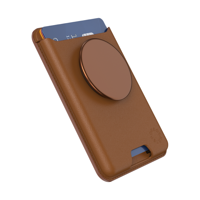 PopSockets Soft PopWallet+ with MagSafe - Cognac Brown