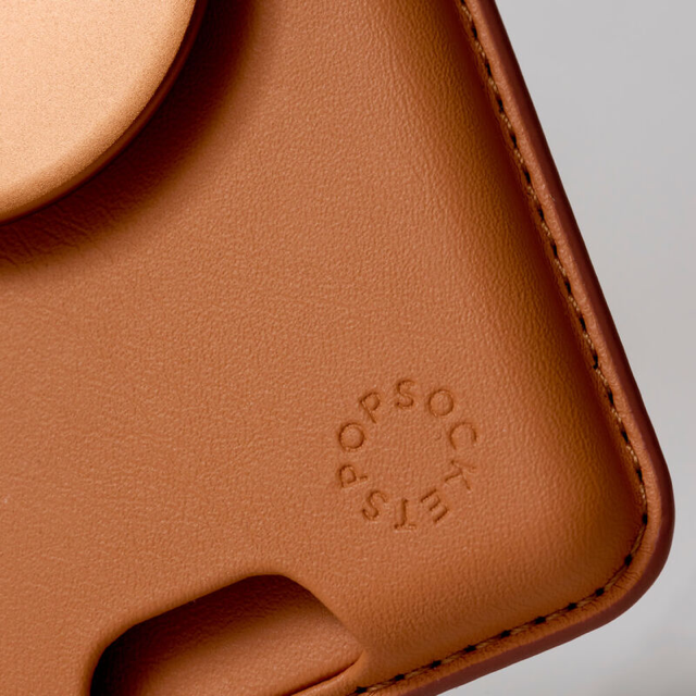 PopSockets Soft PopWallet+ with MagSafe - Cognac Brown