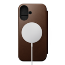 Nomad Modern Leather Folio Case with MagSafe for iPhone 16 Plus - Brown