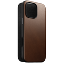 Nomad Modern Leather Folio Case with MagSafe for iPhone 16 Pro - Brown