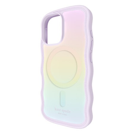 kate spade new york Wavy Protective Hardshell with MagSafe for iPhone 16 Plus - Opal Iridescent