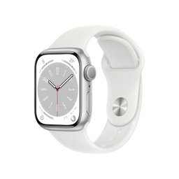 [MP6K3VC/A] Apple Watch Series 8 Silver Aluminium Case with White Sport Band (41mm, GPS)