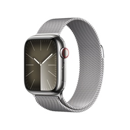 [MRJ43CL/A] Apple Watch Series 9 Silver Stainless Steel Case with Silver Milanese Loop (41mm)