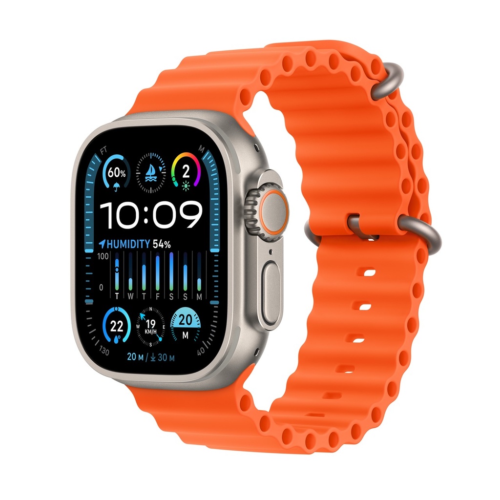 Apple Watch Ultra 2 GPS + Cellular, 49mm Titanium Case with Orange Ocean Band (Demo)