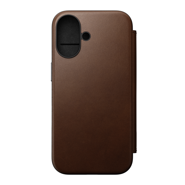 Nomad Modern Leather Folio Case with MagSafe for iPhone 16 Plus - Brown