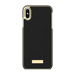 [KSIPH-118-BLK] kate spade Wrap Case for iPhone XS Max - Saffiano Black/Gold Logo Plate