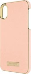 [KSIPH-118-SRG] kate spade Wrap Case for iPhone XS Max - Saffiano Rose Gold/Gold Logo Plate