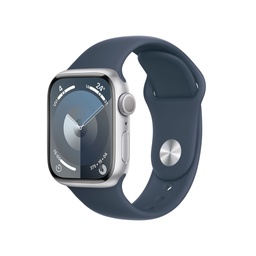 [3M591LL/A] Apple Watch Series 9 GPS 45mm Silver Aluminum Case with Storm Blue Sport Band - S/M (Demo)